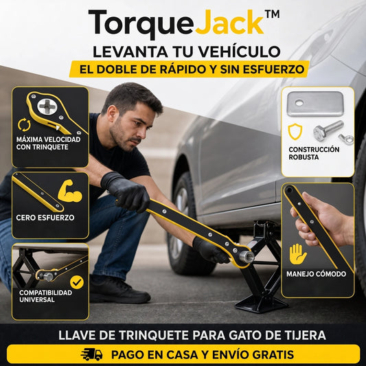 TorqueJack™ – Llave Ratchet para Gato de Carro